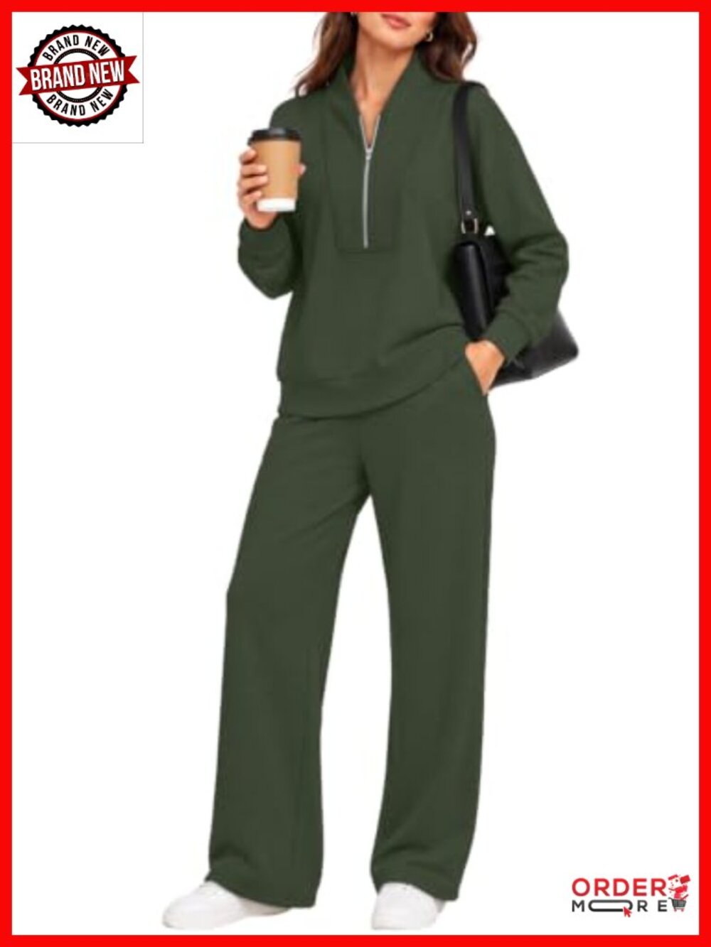 Women's 2 Piece Half Zip Tracksuit Set Loungewear Sweatsuit Matching Set